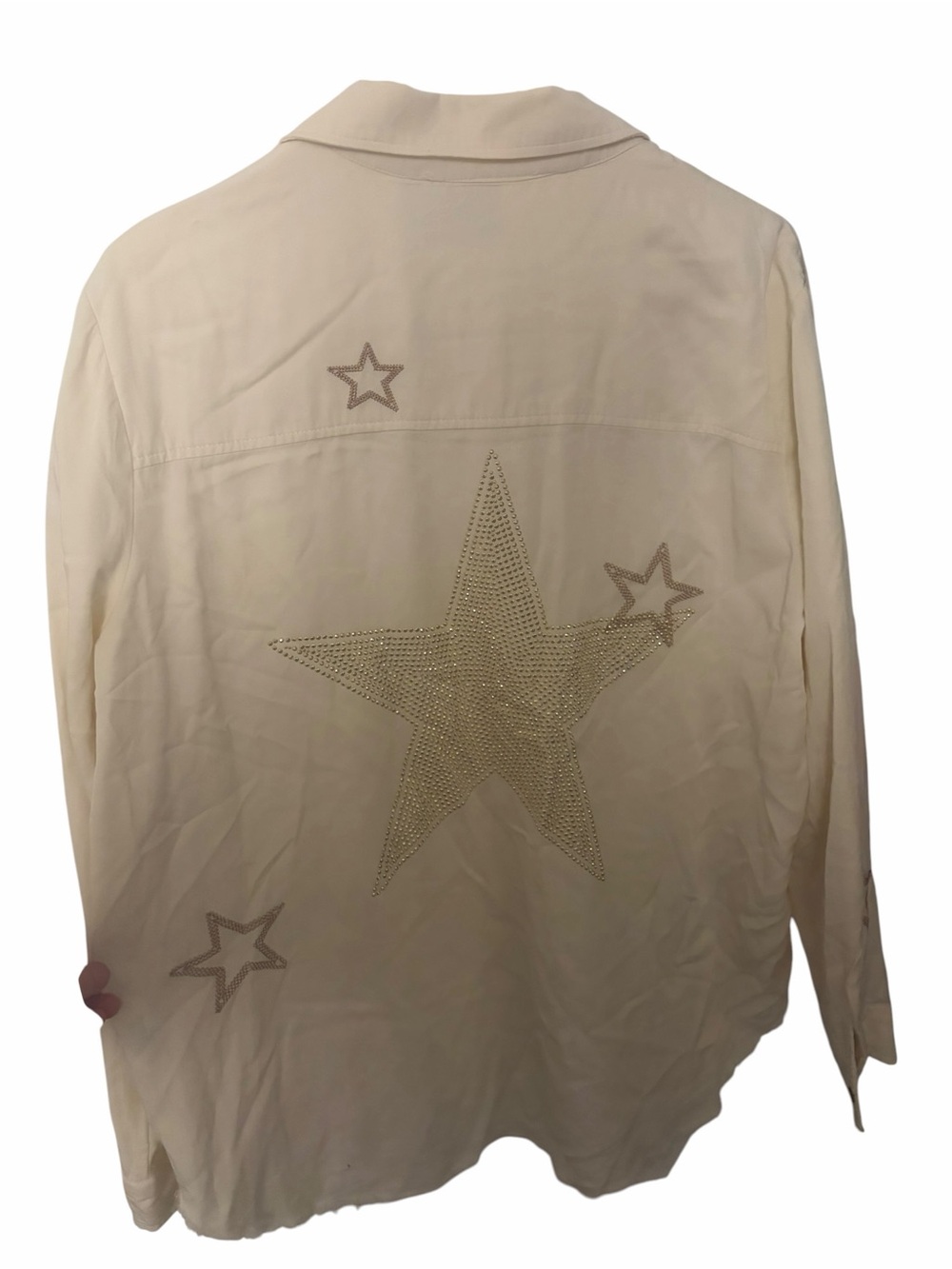Beige Star-Detail Button-Down Blouse - Women